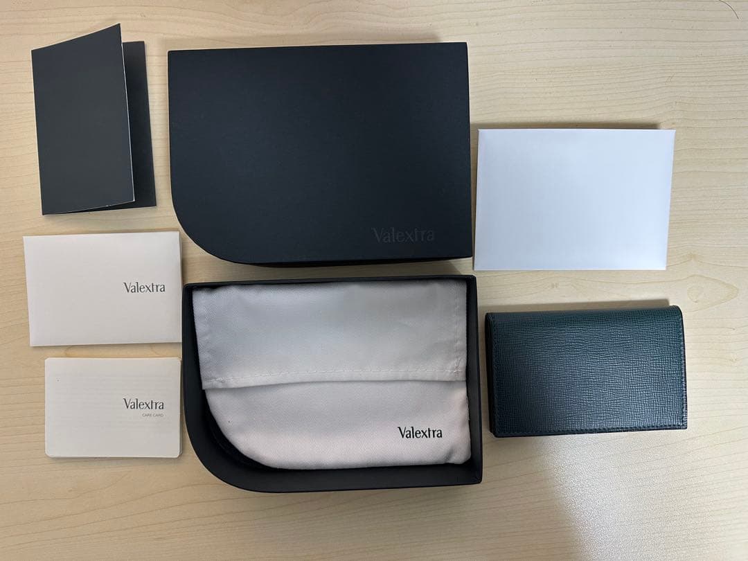 【美品】Valextra ヴァレクストラ 名刺入れ カードケース ダークグリーン