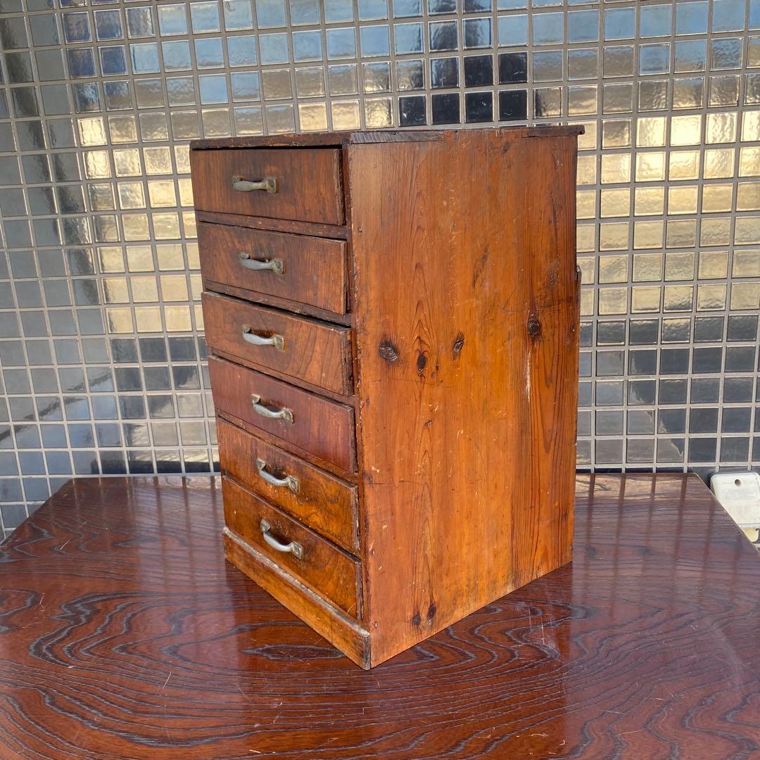 昭和中期 六段小引き出し 骨董品 古道具 古民家 時代物 インテリア