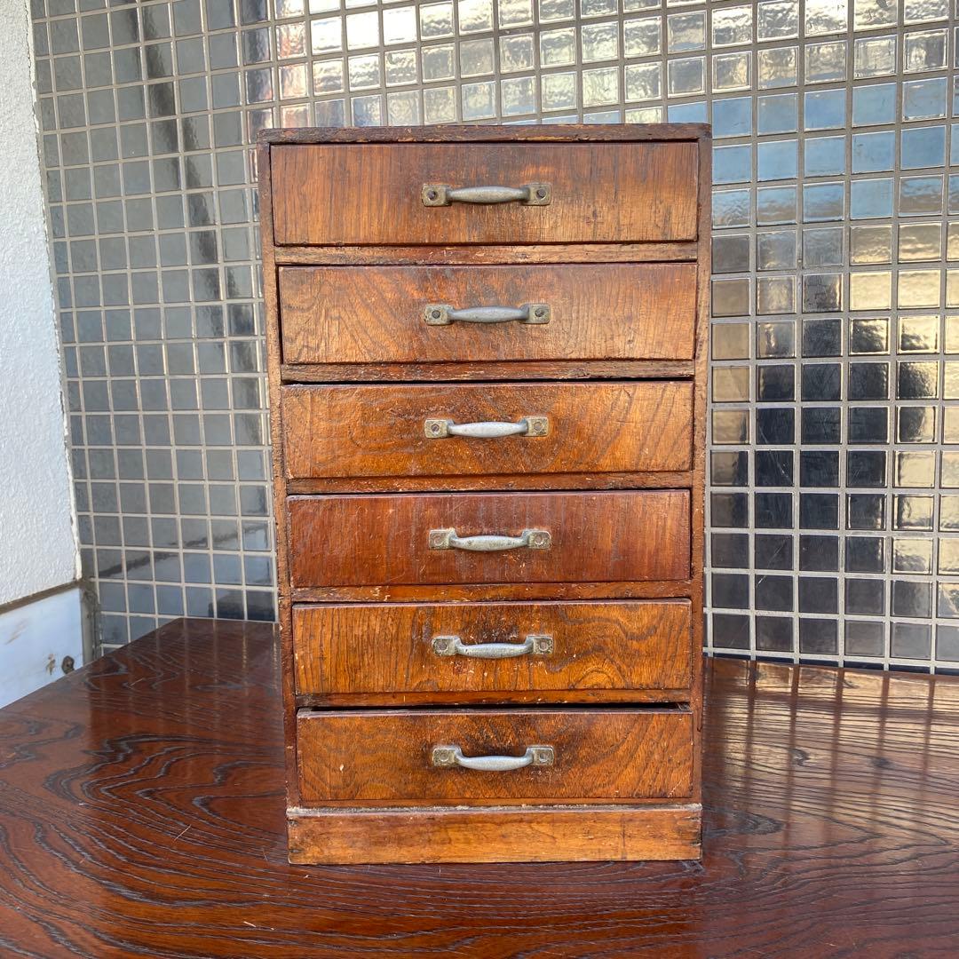 昭和中期 六段小引き出し 骨董品 古道具 古民家 時代物 インテリア