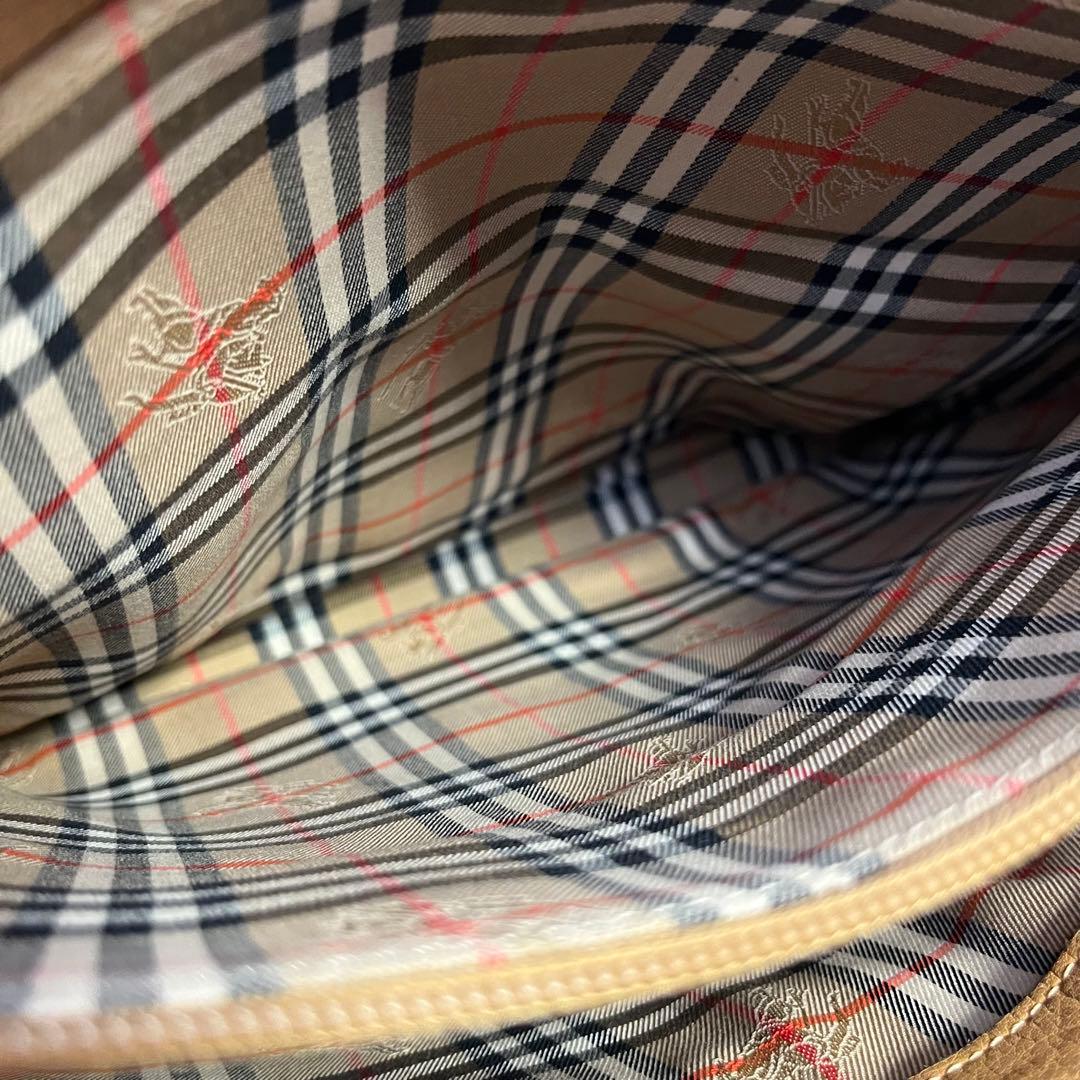 専用【ヴィンテージ】バーバリーズ レザー　ハンドバッグ 内側　ノヴァチェック