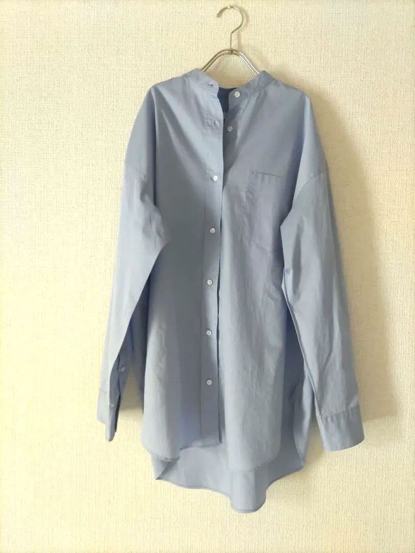 フレームワーク バンドカラー美品 ライトブルーシャツ 長袖
