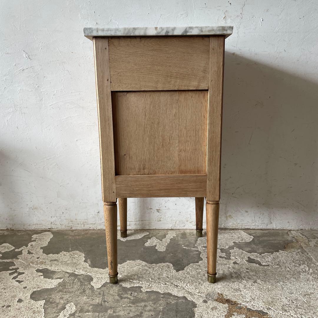 ビンテージ 大理石ドロワーサイドテーブル ベッドサイド　剥離