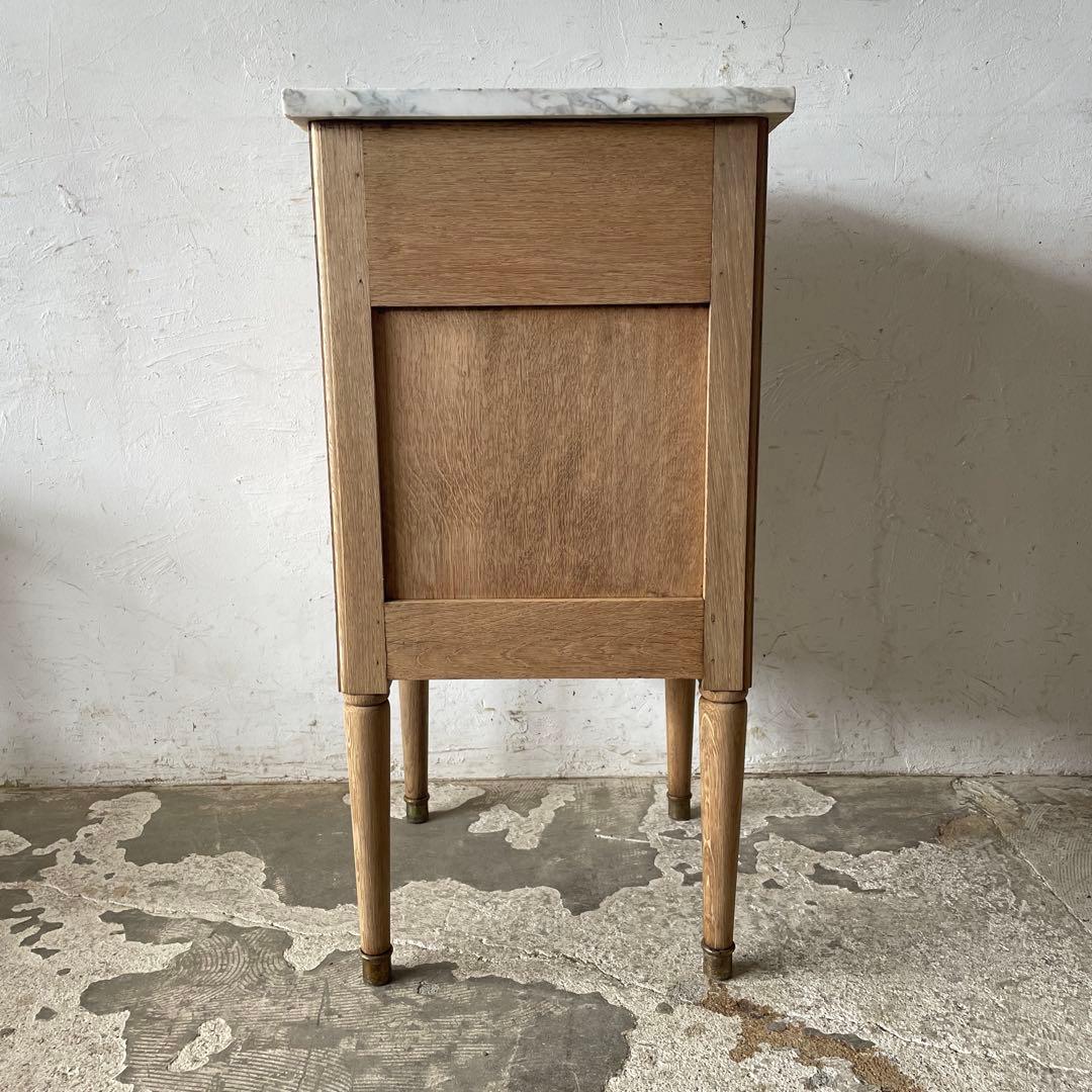 ビンテージ 大理石ドロワーサイドテーブル ベッドサイド　剥離