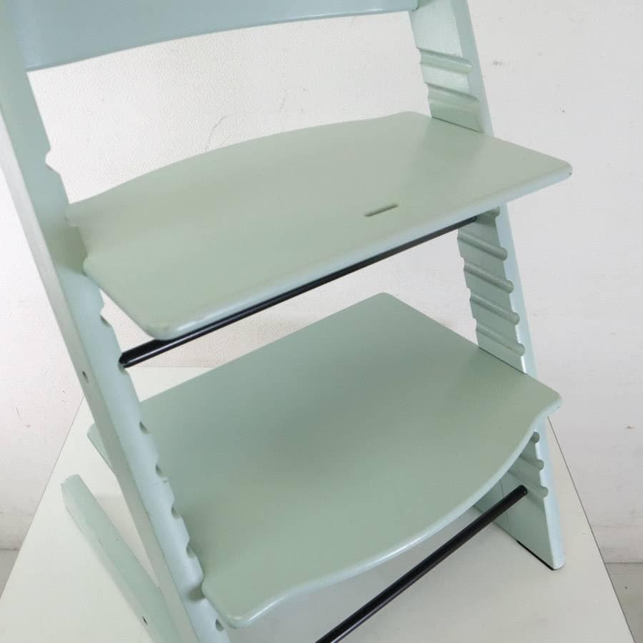 値下げ ストッケ トリップトラップチェア ミントグリーン 新型初期タイプ 穴なし