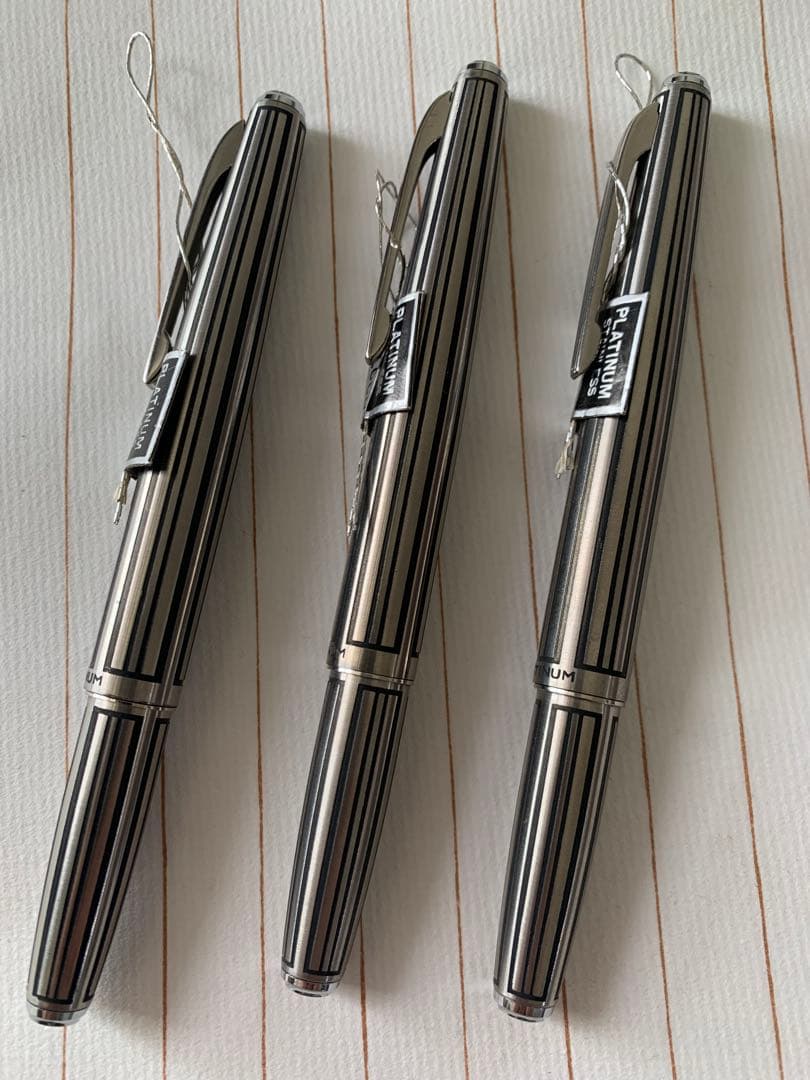廃番 プラチナ 蝕刻 万年筆 18K WG 3本まとめ