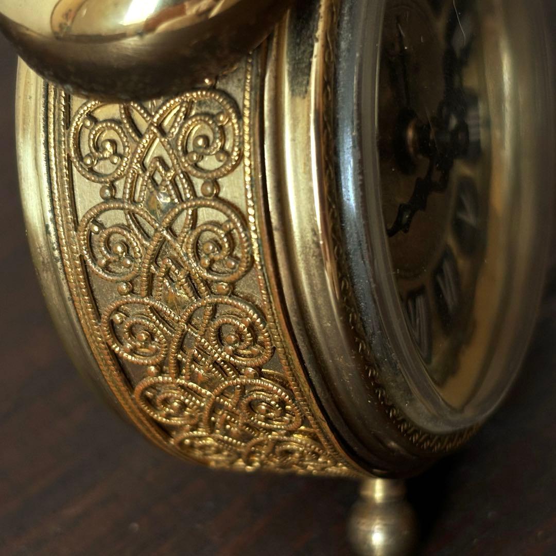 【西ドイツ】Meister Anker社 アンティーク 置時計 ゴールド 美品