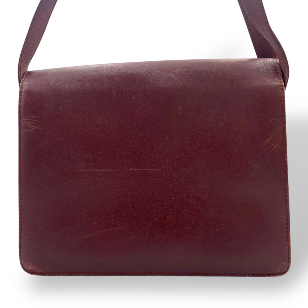 良品 カルティエ ショルダーバッグ マストライン オールレザー ゴールド金具