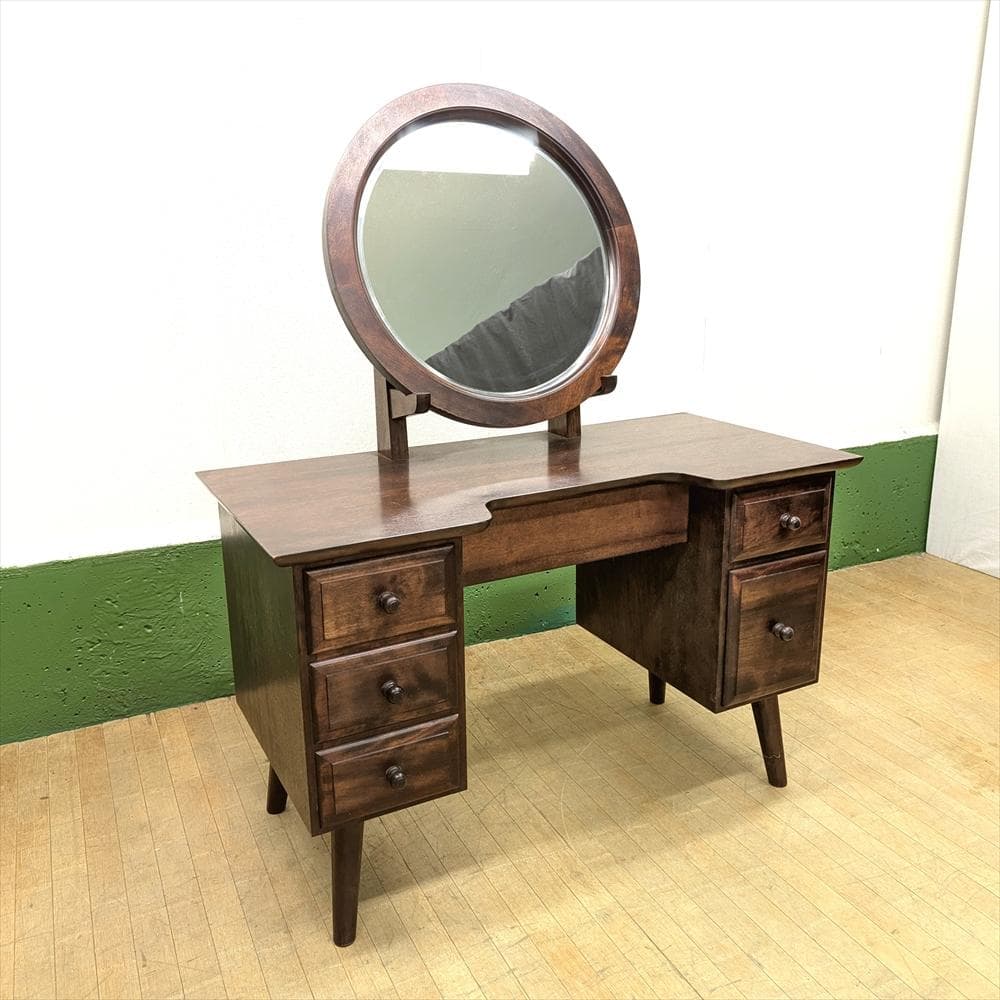 九州民芸家具　筑前民芸家具　樺 カバ材　無垢　ドレッサー　鏡台　化粧台　一面鏡