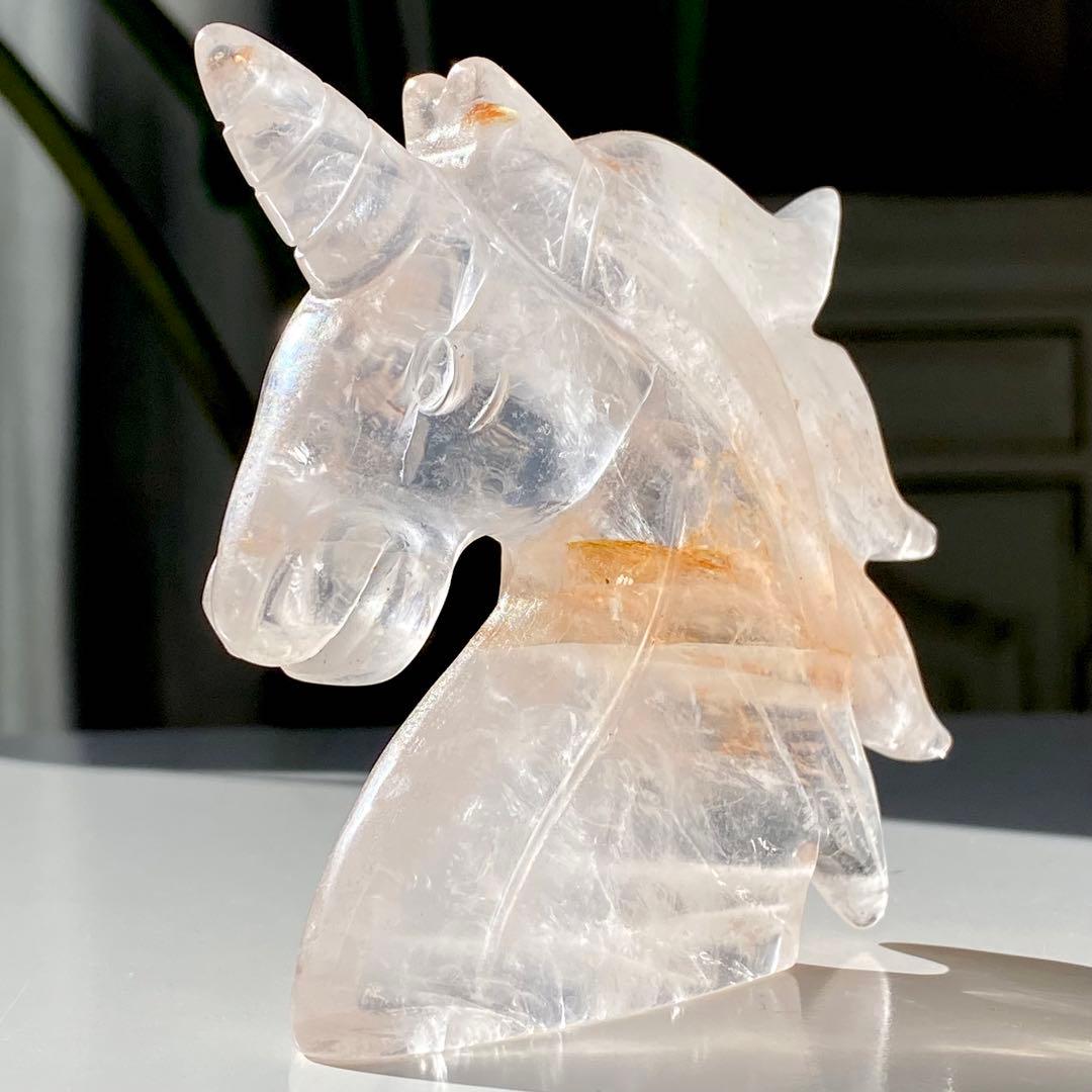 【 天然石 ローズクォーツ ゴールデンヒーラー 共生 ユニコーン ペガサス 】
