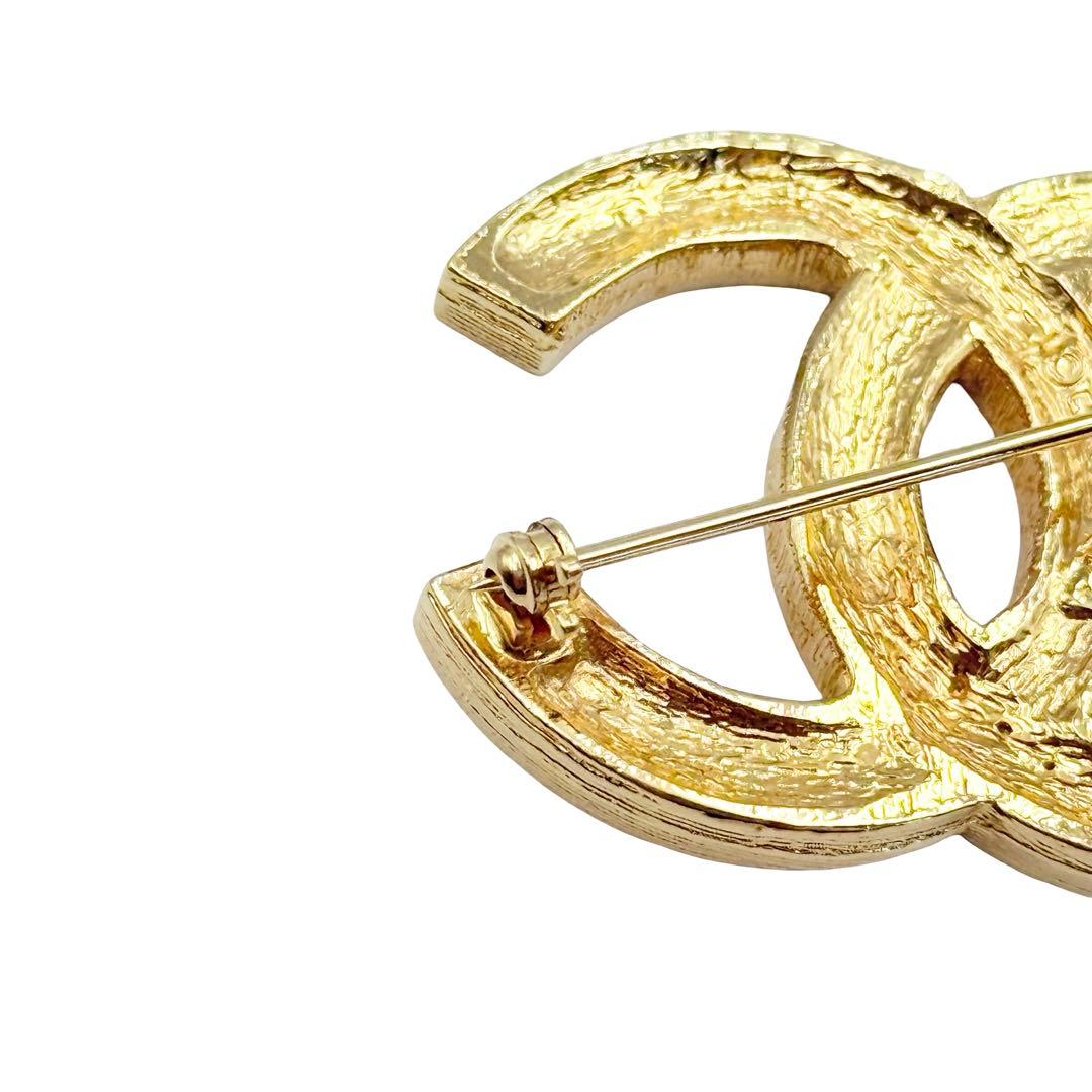 ⭐️極美品⭐️シャネル ピンブローチ ラインストーン ココマーク ゴールドGP