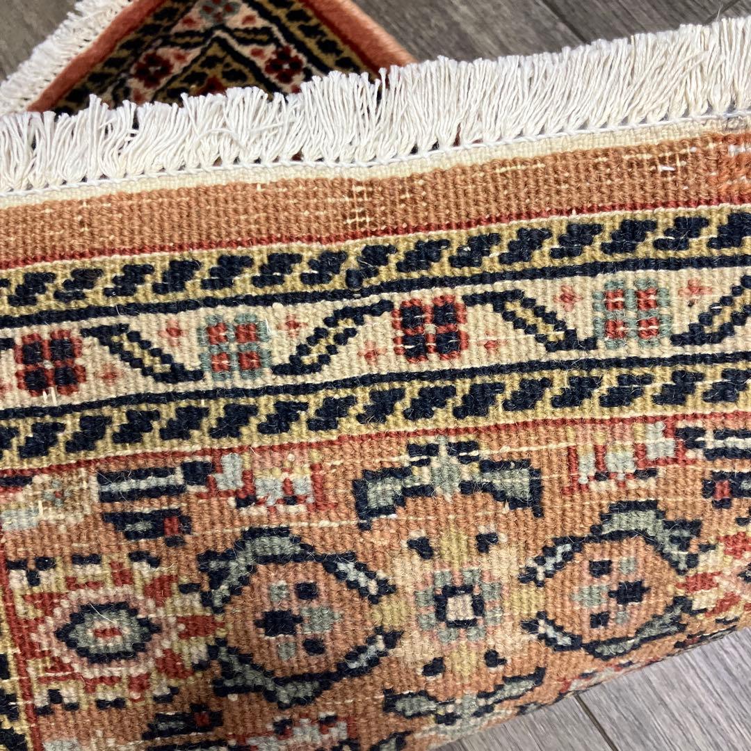 38cmx59cmアンテイク絨毯ミニラグペルシア絨毯　ヴィンテージ ラグ