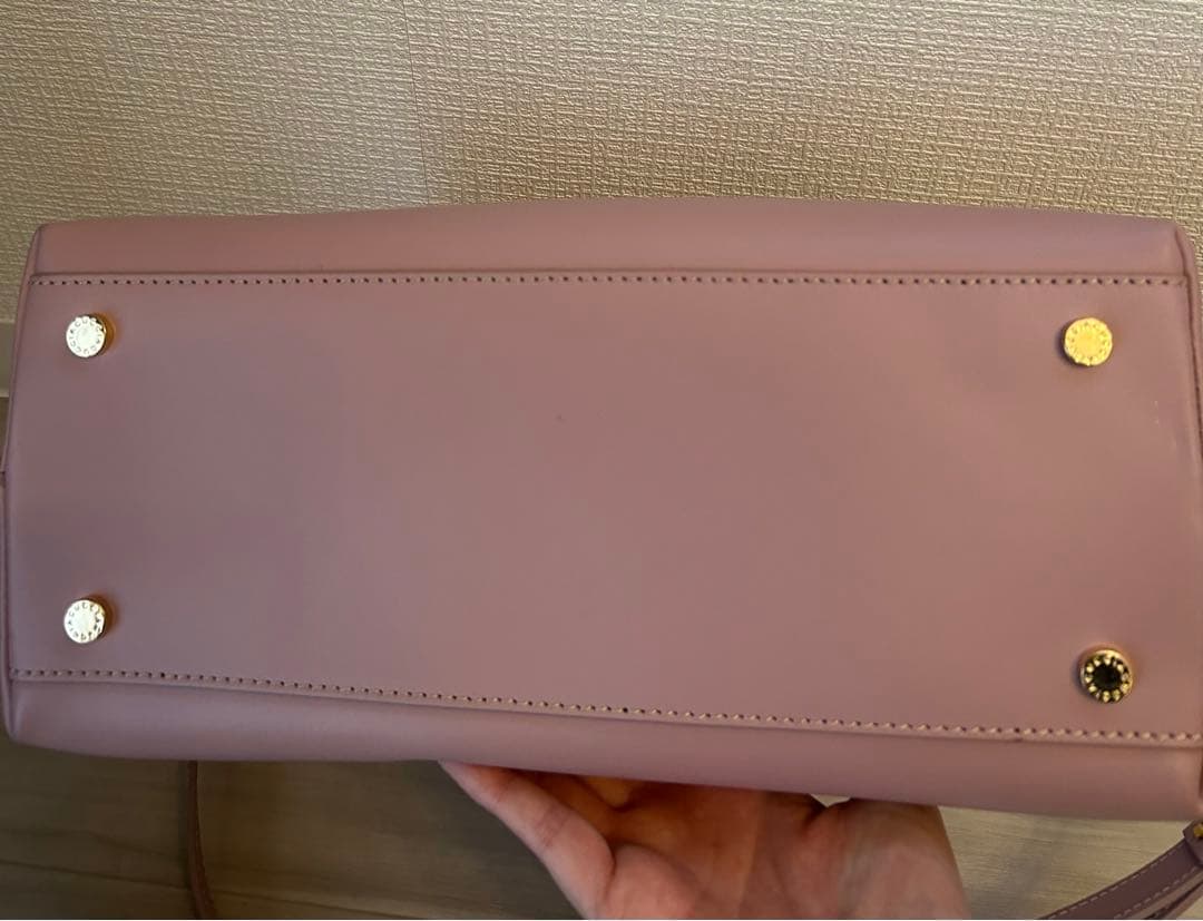 お値下げ【美品】LACUCCI ピンクレザー ハンドバッグ ショルダーバック