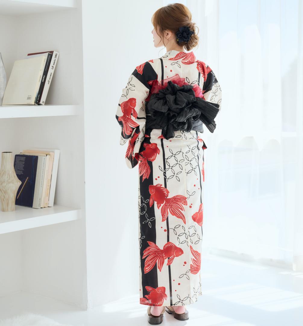 新品 浴衣 セット 浴衣セット ゆかた レディース 大人 金魚柄 Y5-17