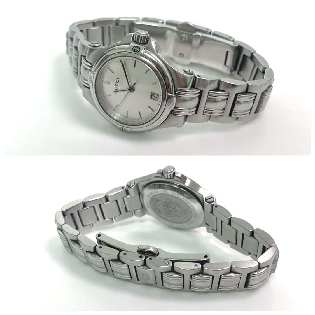｟美品｠箱付き GUCCI グッチ9040L シルバー 腕時計 新品電池
