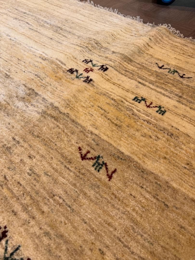 266x209cm 手織りペルシャギャッベ リビングラグ ナチュラル イラン