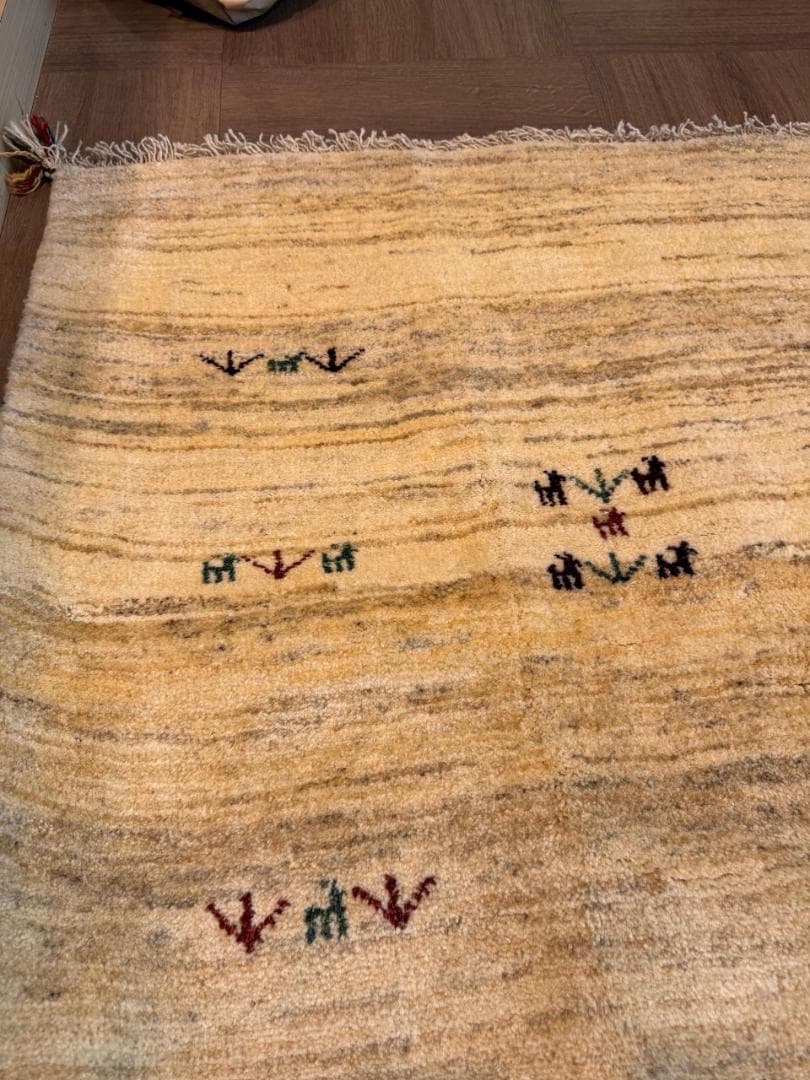 266x209cm 手織りペルシャギャッベ リビングラグ ナチュラル イラン