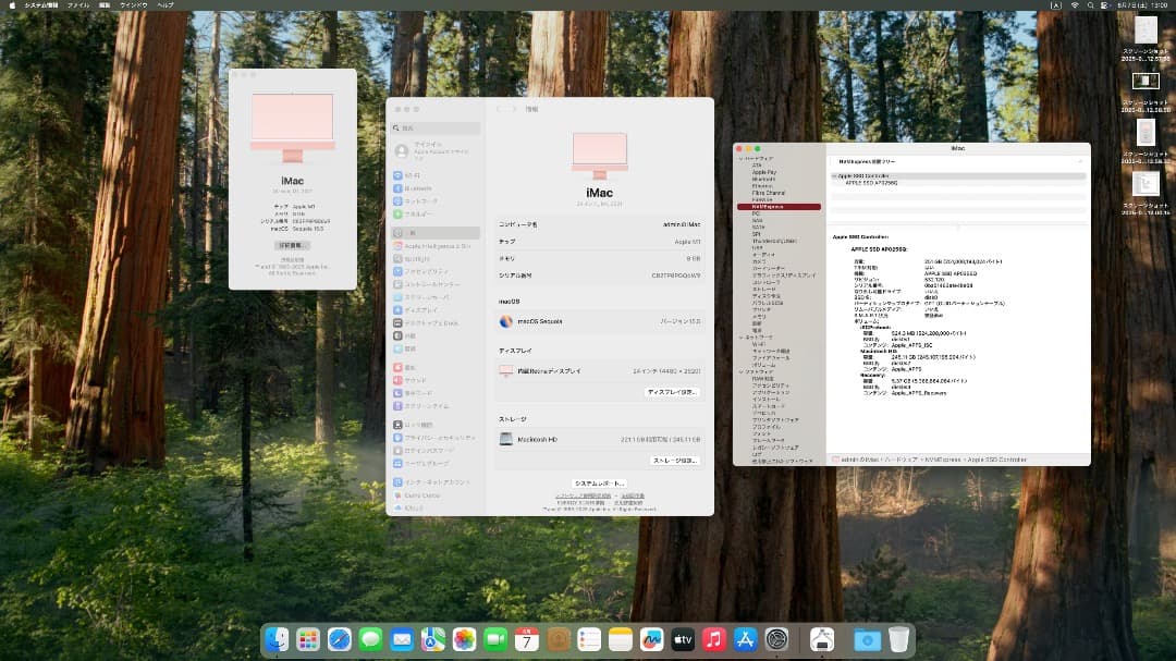 Macデスクトップ Apple iMac 24-inch, M1, 2021 8GB 256GB