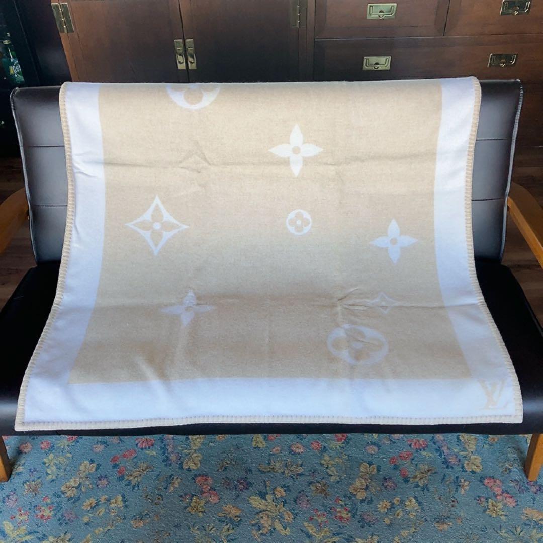 わずかに日焼け跡あり●ルイヴィトン ブランケット ベイビープレッド ベージュG