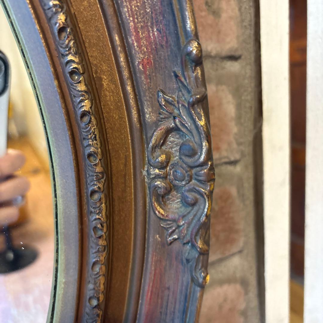 アンティーク　ミラー　楕円