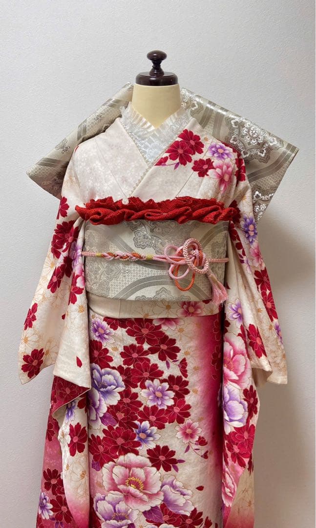 美品　花柄　振袖6点セット　振袖セット　成人式　12