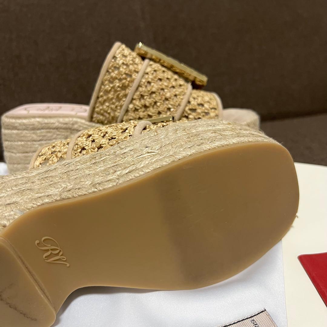 ROGER VIVIER ビジュー付きプラットフォームサンダルミュール布袋付き