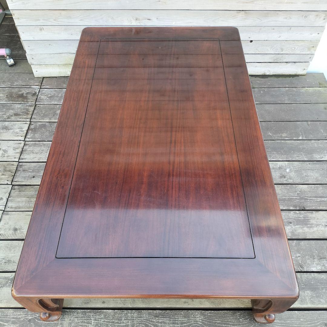 M♦ばんばん送料込　漆塗り　紫檀(シタン)　無垢材　唐木　座卓