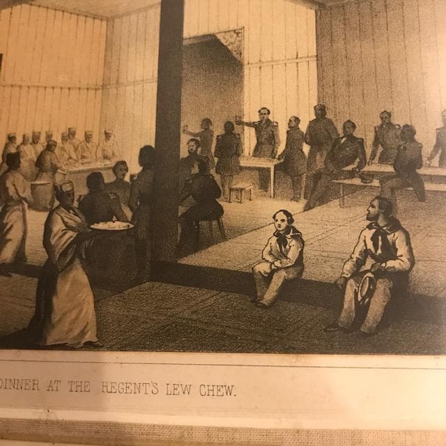 ペリー日本遠征の石版画　1856年版画