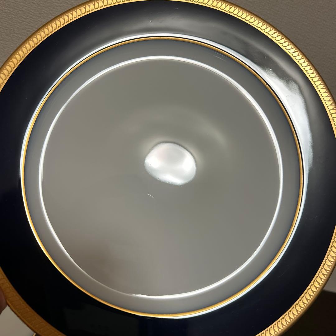 大倉陶園　ロイヤルブルー　瑠璃片葉金蝕　ディナープレート　26cm