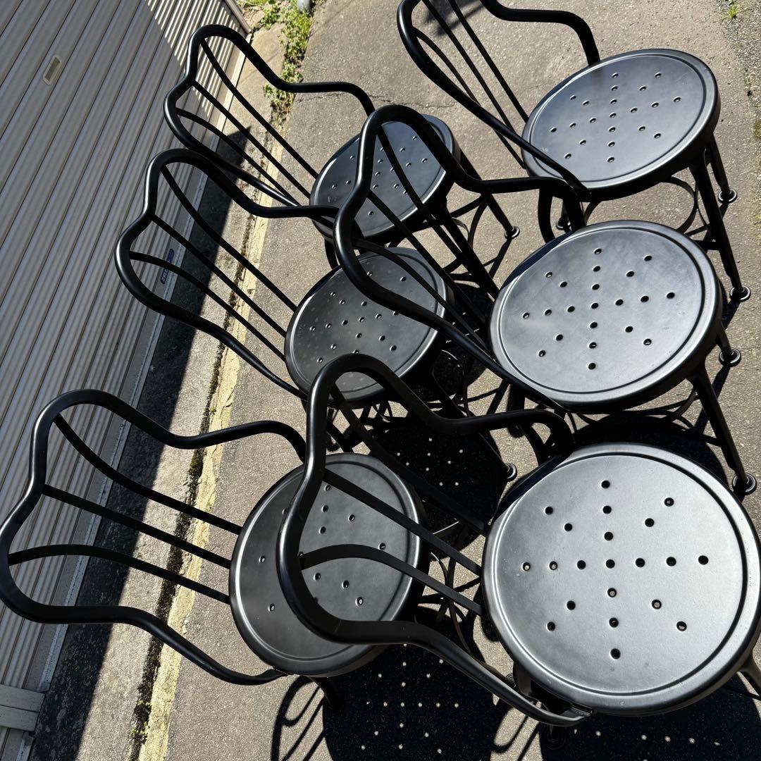 【新潟県魚沼市直接引き取り限定】ノーザンオハイオ　ガーデンチェア　ブラック 6脚