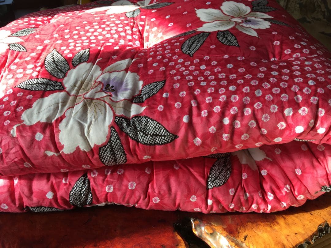 未使用品　綿布団掛敷セット　和布団