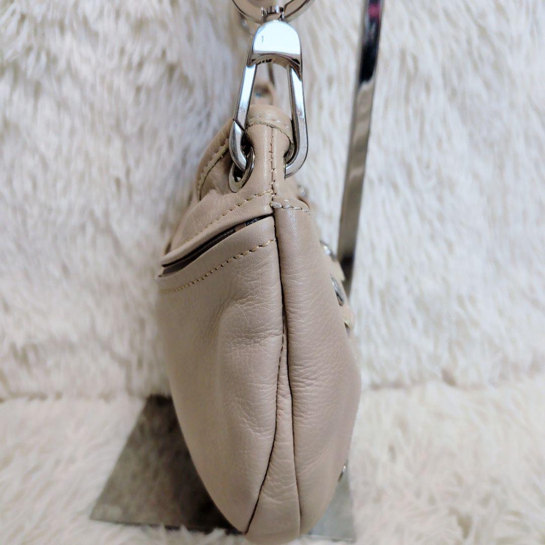 【美品】【希少】　ロンシャン　ワンショルダーバッグ　レザー　バイカラー　ベージュ