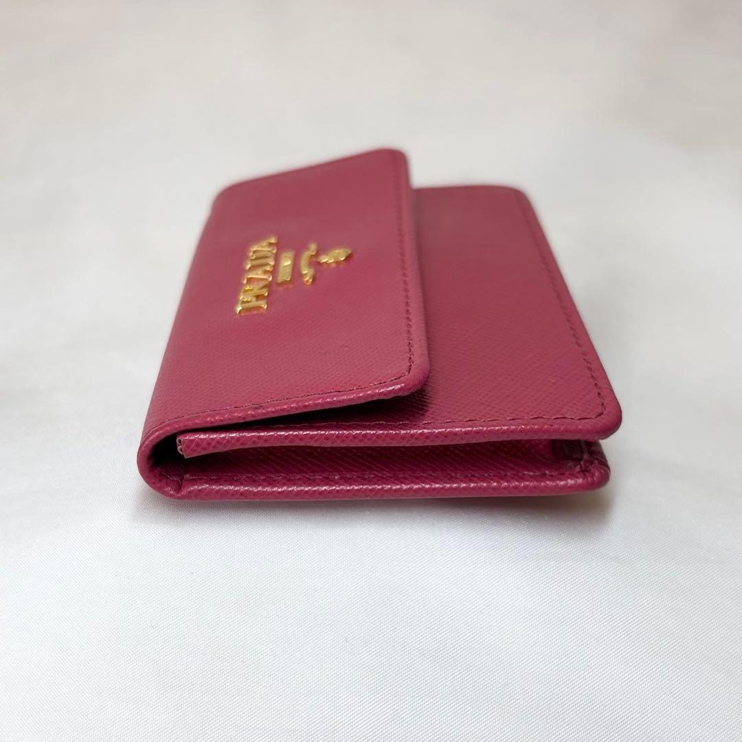 【美品】　PRADA プラダ　サフィアーノレザー　カードケース　名刺入れ　ピンク