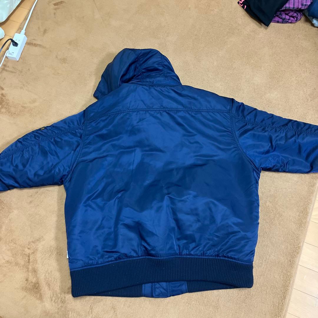 alpha フーデッドリブジャケット　ネイビー　2L