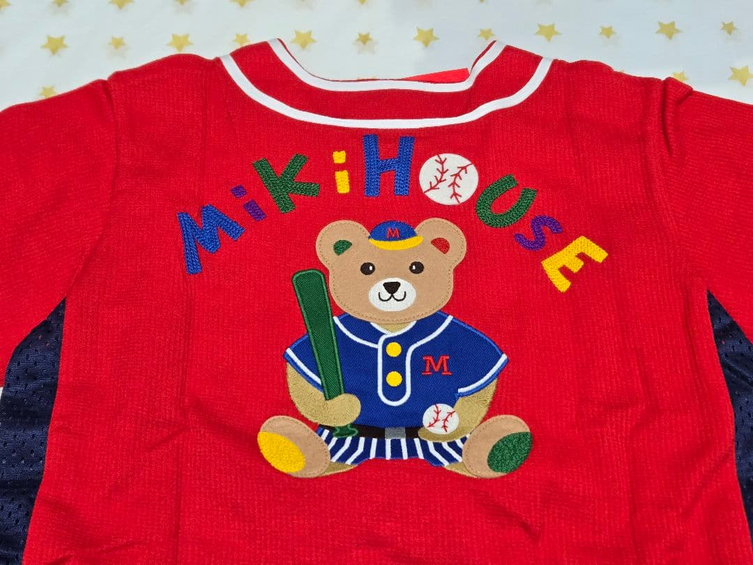 MIKIHOUSE 赤 クマ刺繍 Tシャツ120