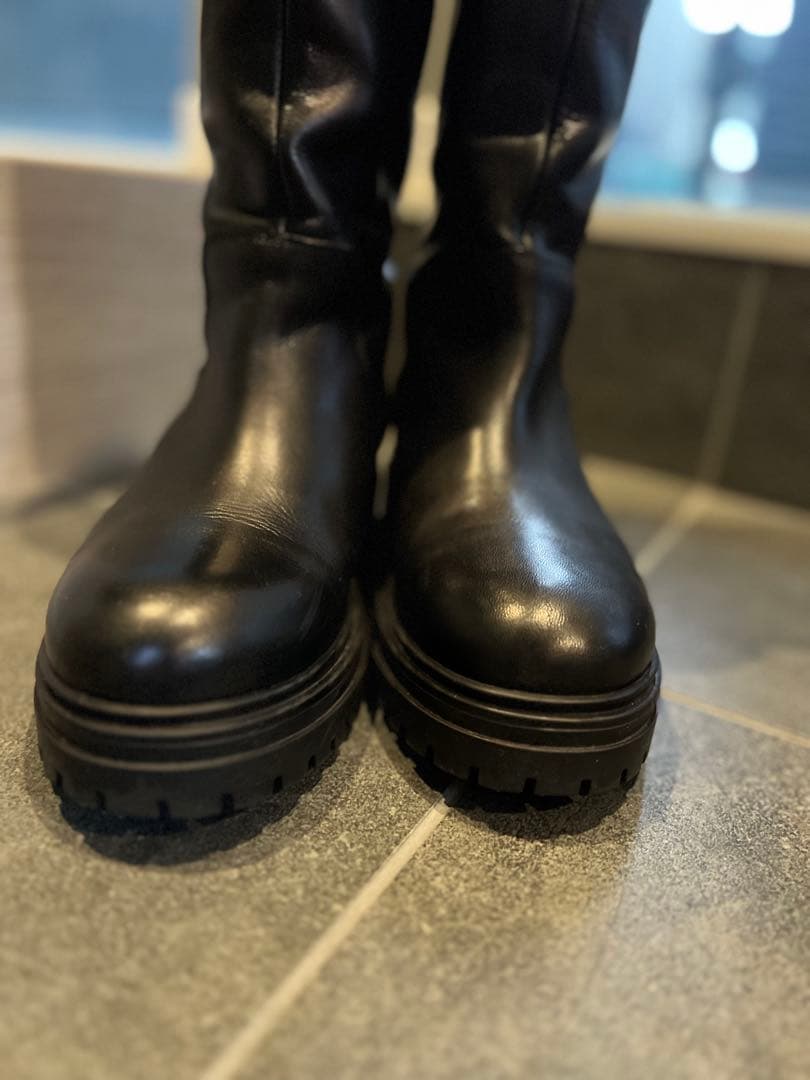 ユナイテッドアローズ　CORSO ROMA 9 レザー ロングブーツ　ブラック