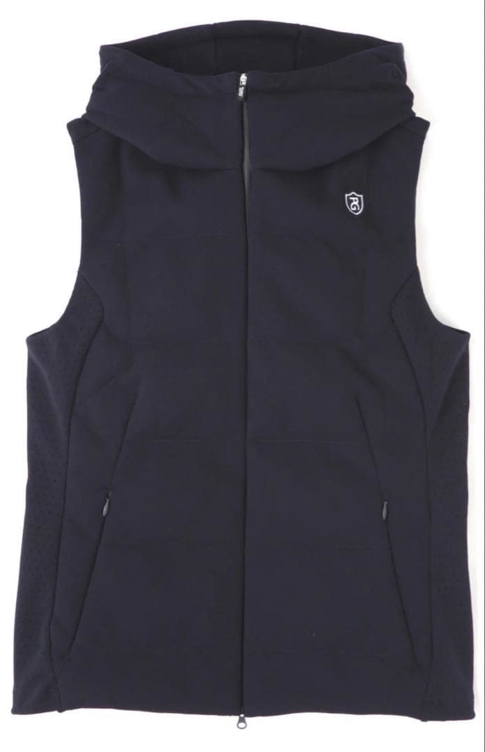【新品・未使用】パーリーゲイツレディース ダウンベスト　フード付き　ネイビー