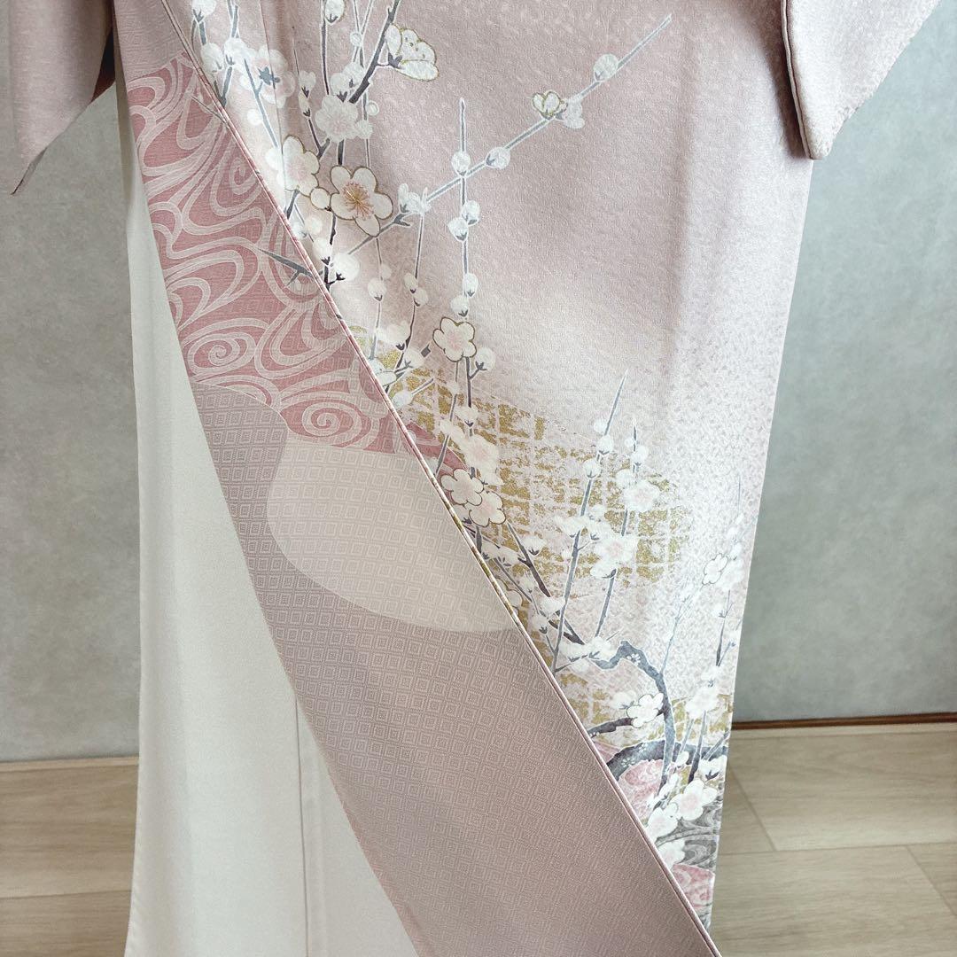 色留袖　フルセット　着物　正絹　五つ紋　大人の薄梅　気品やわらか　梅枝　J9