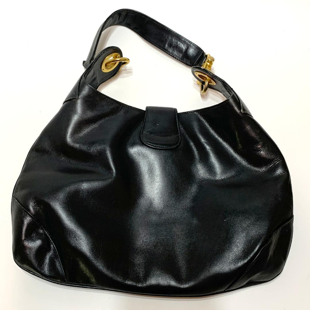 CELINE セリーヌ 黒 レザー ショルダーバッグ トート ヴィンテージ