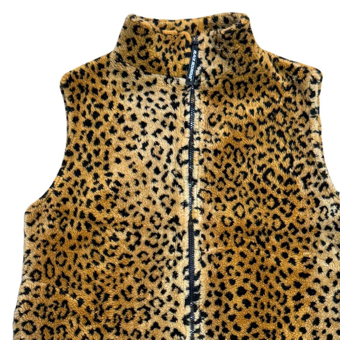 90s USA製 Black Mountain フリース レオパード ベスト
