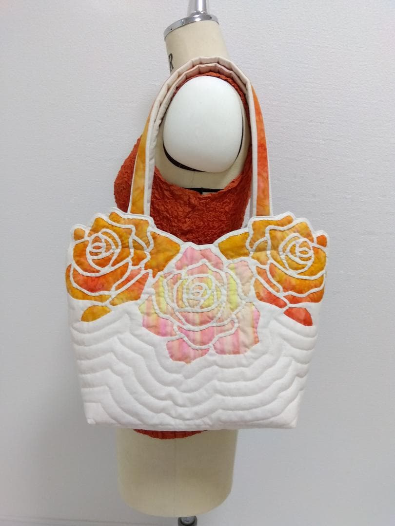 ハワイアンキルト　ハンドメイド　ロケトートバッグ