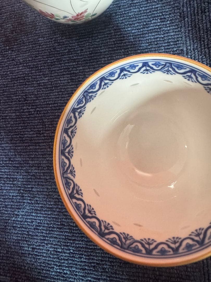 1809  其泉　蛍草花文　湯呑　5客　金彩　未使用