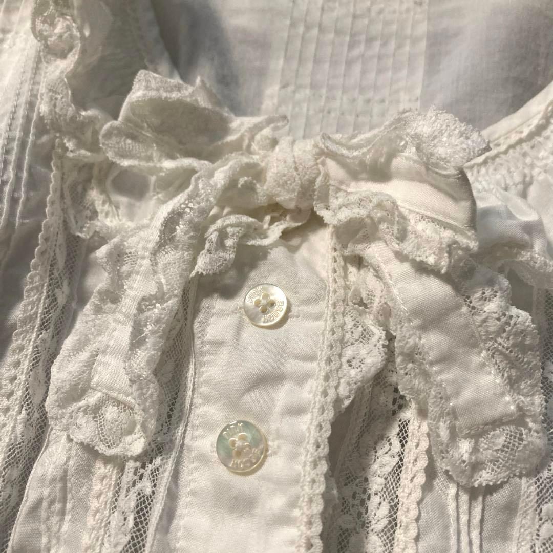 x*x様 【希少ビンテージ】ピンクハウス　綿ローン 長袖ブラウス フリル リボン