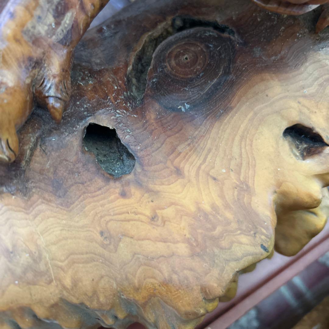 木製動物彫刻 約30cm 茶色