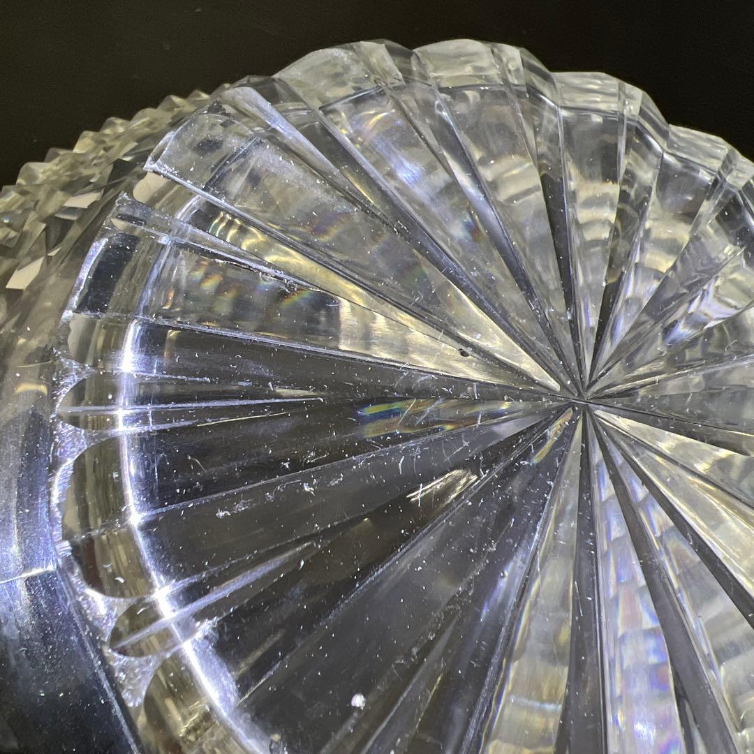 最上手　薩摩切子　初期極上手彫大鉢（鋭いカット）　木箱付　東Y7-1211☆1F