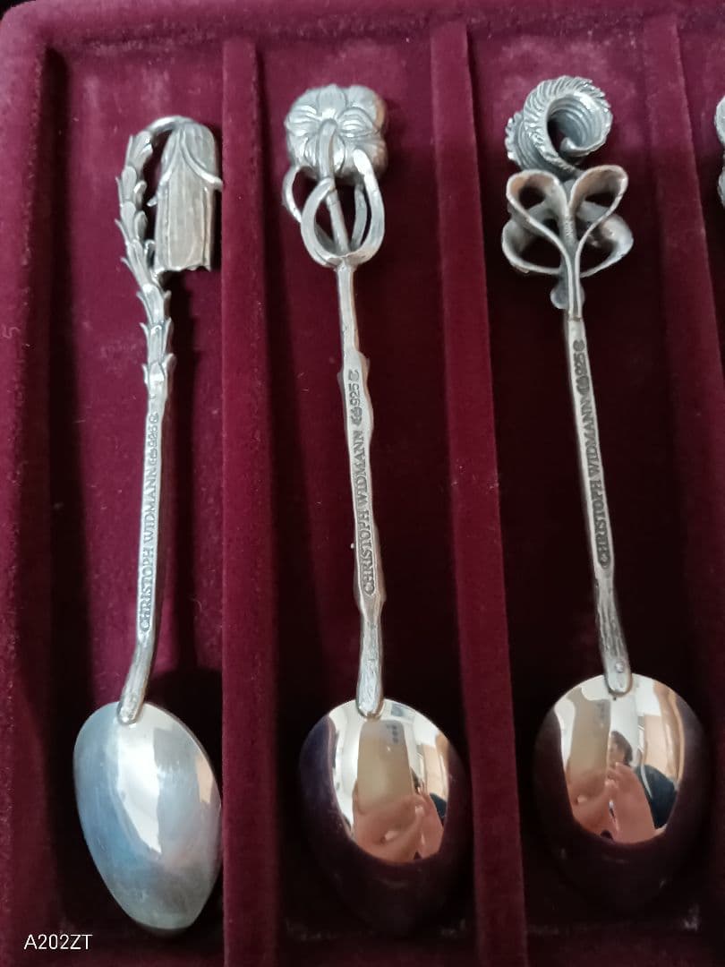 クリストフ ウィドマン 925 銀製 スプーンセット 6種のお花 立体
