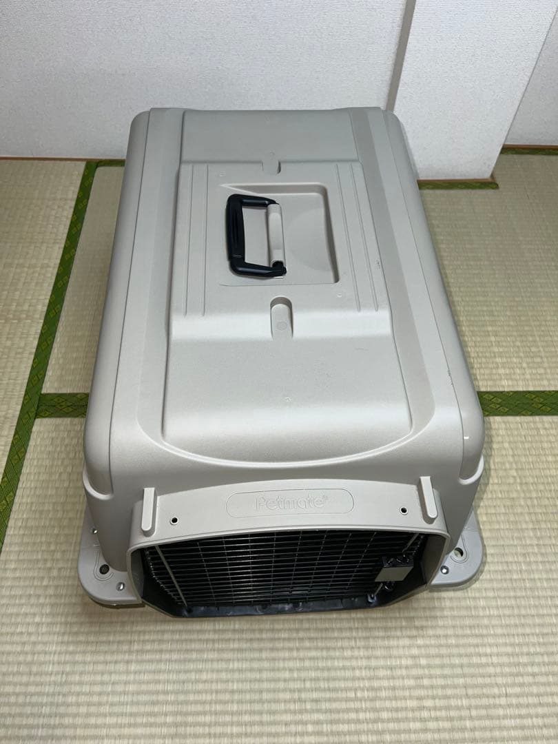 犬用ケージ グレー 中型犬用 通気孔付き