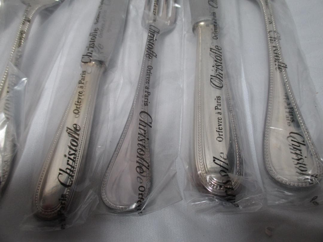 【新品未使用】クリストフル 12点カトラリーセット　革ケース付