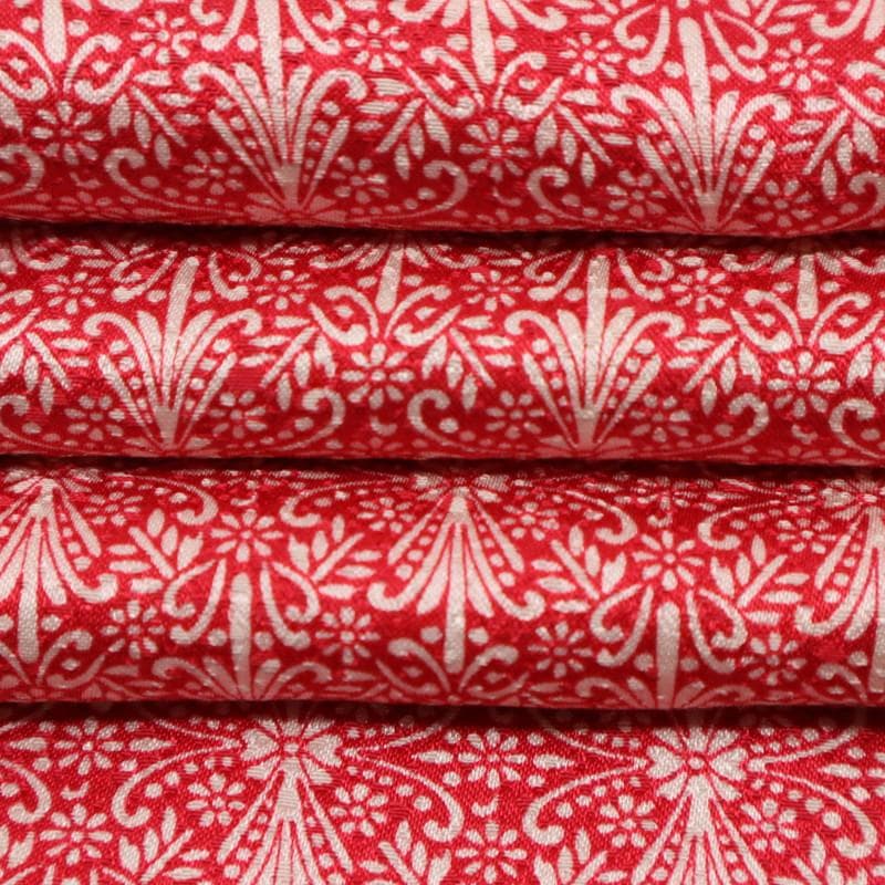 【七五三】5点セット　3歳女児 小花 子供着物帯小物 赤 正絹 8RR3