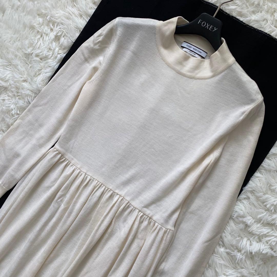 近年✨フォクシーニューヨーク　エバーグリーン　ニットワンピース　ウール100%