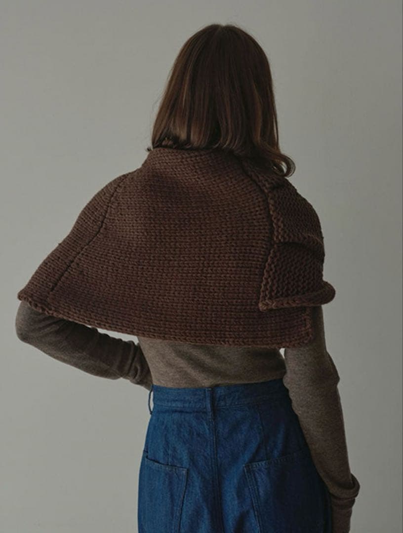 Etretokyo バルキーヤーンハンドニットスヌード ブラウン